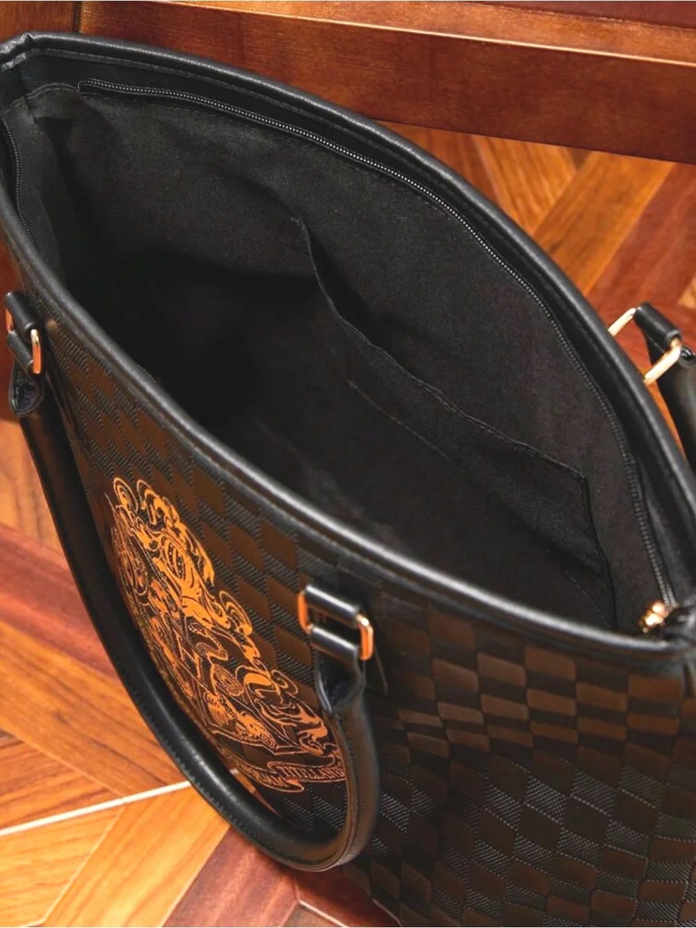 Harry Potter Hogwarts Crest Large Black and Gold Tote Bag